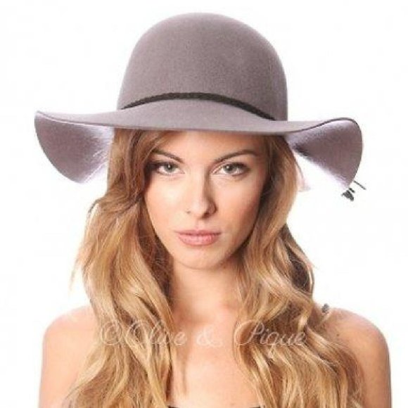 Step Out in Style Bohemian 100% Wool Floppy Hat with Braided Suede Trim - Picture 2 of 8